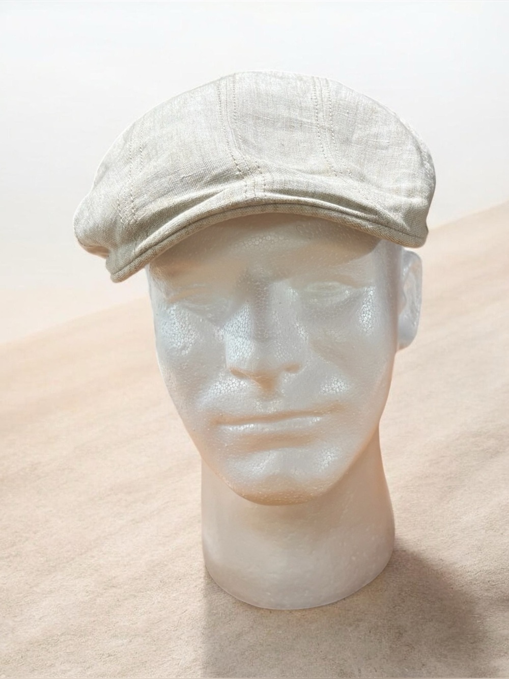 Stetson Light Blue Linen Hat with Beige Trim
